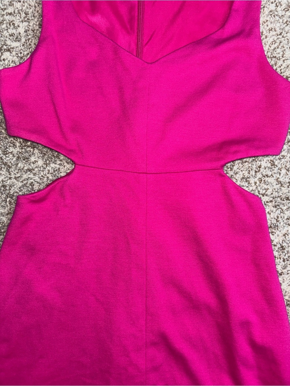 Express Hot Pink Cutout Bodycon Dress Size 2 | Barbiecore Party Club Mini - Picture 2 of 4